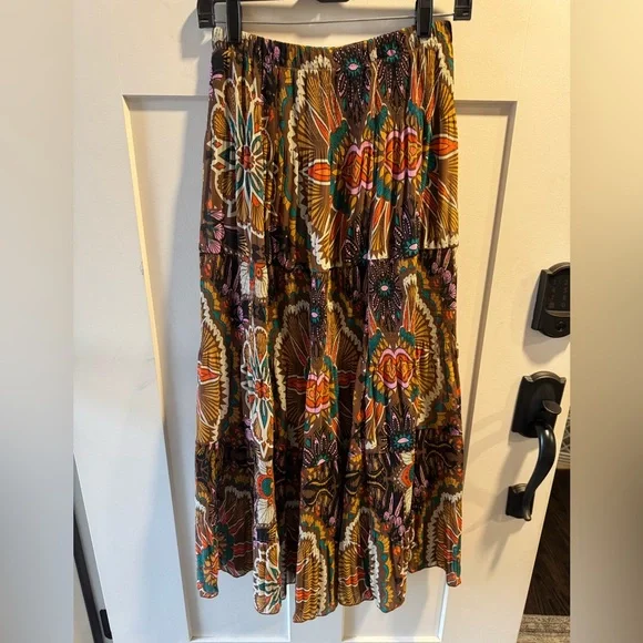 Floral Bohemian A-Line Maxi Skirt - Picture 4 of 5